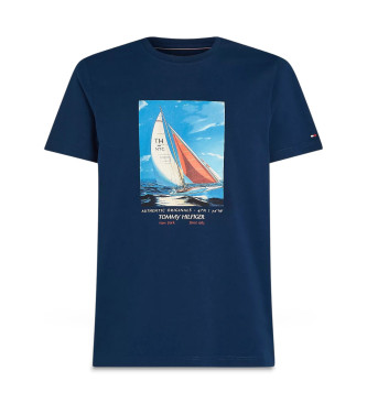 Tommy Hilfiger Katoenen T-shirt met blauwe opdruk