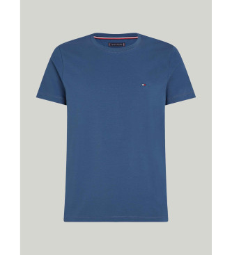 Tommy Hilfiger T-shirt de corte extra fino com logtipo bordado em azul