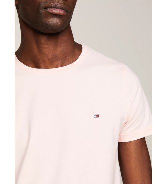 Tommy Hilfiger T-shirt med extra smal passform och broderad logotyp i rosa