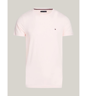 Tommy Hilfiger T-shirt extra slim avec logo brod rose