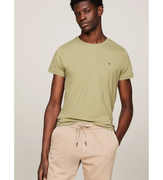 Tommy Hilfiger Extra slim fit T-shirt met groen geborduurd logo