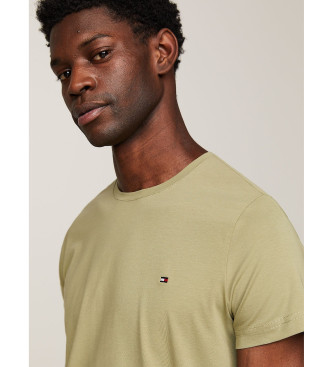 Tommy Hilfiger Camiseta de corte extra slim con logo bordado verde