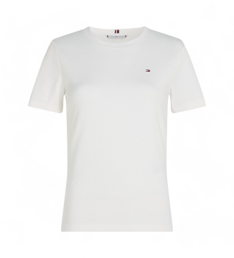 Tommy Hilfiger T-shirt slim fit con logo ricamato bianco
