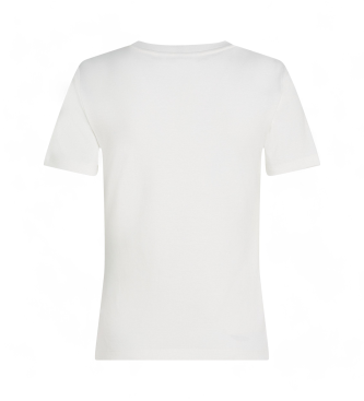 Tommy Hilfiger Camiseta de corte slim con logo bordado blanco
