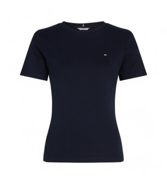 Tommy Hilfiger T-shirt slim fit con logo ricamato blu scuro