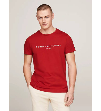 Tommy Hilfiger Slim fit T-shirt med rdt broderet logo
