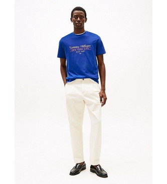 Tommy Hilfiger T-shirt com gola redonda e logtipo azul