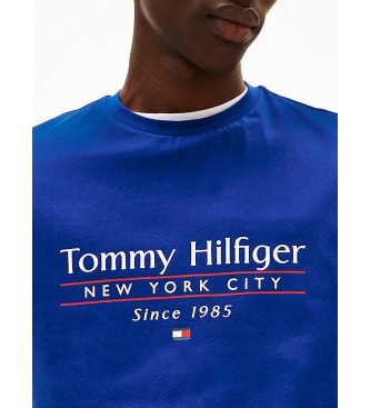 Tommy Hilfiger T-shirt com gola redonda e logtipo azul