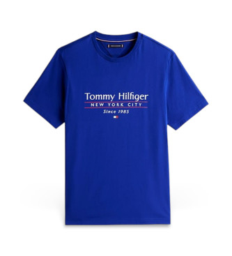 Tommy Hilfiger T-shirt com gola redonda e logtipo azul