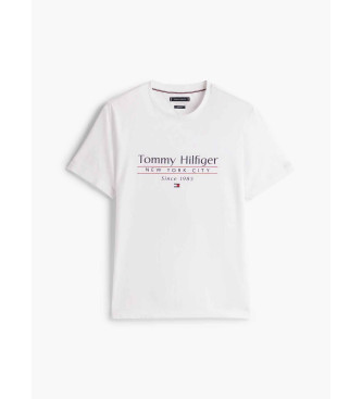 Tommy Hilfiger Rundhals-T-Shirt mit weiem Logo