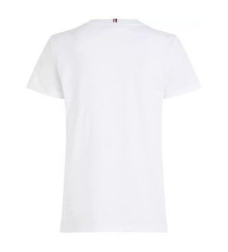 Tommy Hilfiger Rundhals-T-Shirt mit weiem Logo