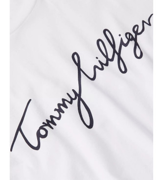 Tommy Hilfiger Majica z okroglim vratom in belim logotipom