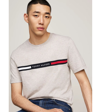 Tommy Hilfiger T-shirt girocollo con logo grigio