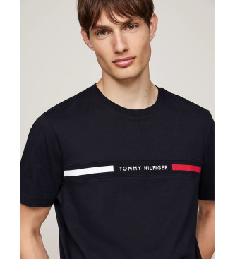 Tommy Hilfiger T-shirt com gola redonda e logtipo azul-marinho