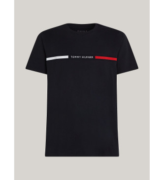 Tommy Hilfiger T-shirt med rund hals och logotyp i marinbl frg