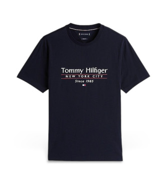 Tommy Hilfiger T-shirt met ronde hals en marine logo