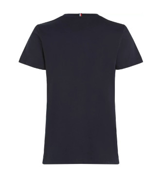 Tommy Hilfiger T-shirt com gola redonda e logtipo azul-marinho