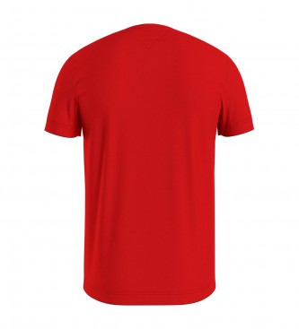 Tommy Hilfiger T-shirt com gola redonda e logtipo vermelho