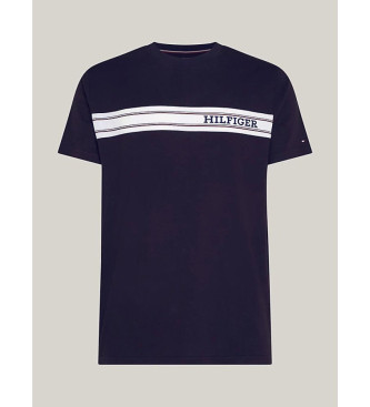 Tommy Hilfiger Pyjama T-shirt met strepen en marine monotype