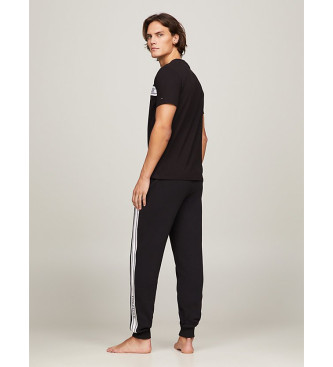 Tommy Hilfiger Camisola de pijama com riscas e monotipo preto