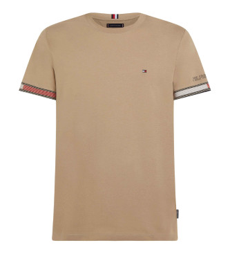 Tommy Hilfiger T-shirt med flagmanchet brun
