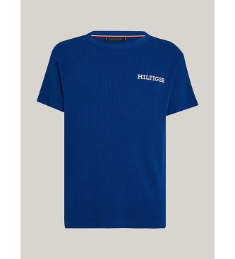 Tommy Hilfiger T-shirt in rilievo con logo monotipo blu