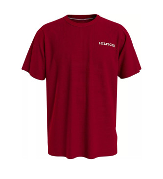 Tommy Hilfiger Kastanienbraunes T-Shirt mit Monotypie-Logo-Prgung