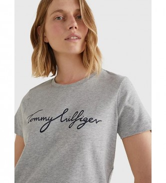 Tommy Hilfiger T-shirt grigia con grafica girocollo Heritage
