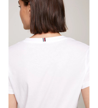 Tommy Hilfiger Camiseta Heritage con cuello de pico blanco