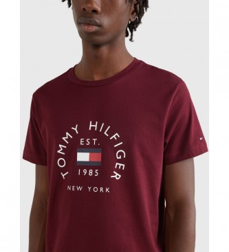Tommy Hilfiger Camiseta Hilfiger Flag Arch T-shirt burgundy