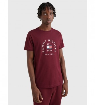 Tommy Hilfiger Hilfiger Flag Arch T-shirt burgunderrot