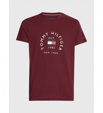 Tommy Hilfiger Camiseta Hilfiger Flag Arch T-shirt burgundy