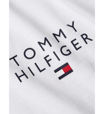 Tommy Hilfiger Weies T-Shirt mit gesticktem Logo