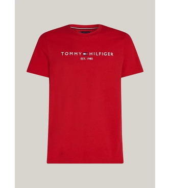 Tommy Hilfiger Geborduurd logo T-shirt rood