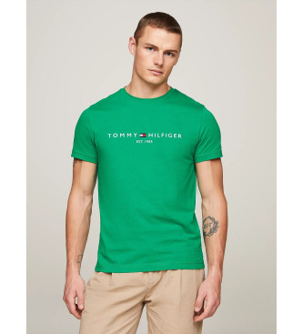 Tommy Hilfiger T-shirt z haftowanym logo, zielony