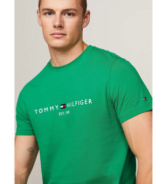 Tommy Hilfiger T-shirt z haftowanym logo, zielony