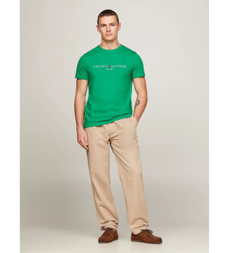 Tommy Hilfiger T-shirt verde con logo ricamato