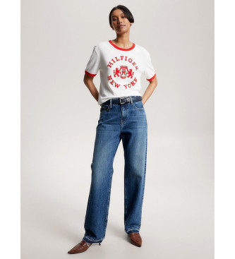 Tommy Hilfiger T-shirt com logtipo em veludo branco