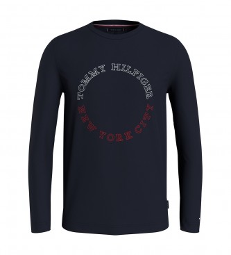 Tommy Hilfiger T-shirt rotonda monotipo blu navy