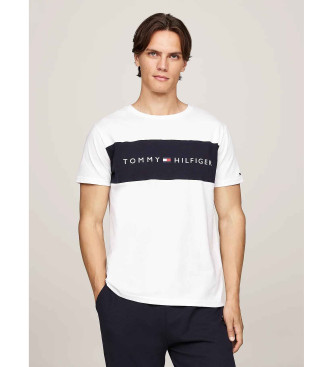 Tommy Hilfiger T-shirt originale con design a blocchi di colore bianco