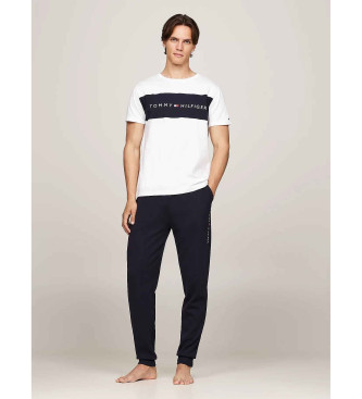 Tommy Hilfiger T-shirt originale con design a blocchi di colore bianco