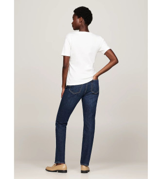 Tommy Hilfiger Vit slim t-shirt med V-ringning