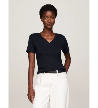 Tommy Hilfiger T-shirt slim  col en V, marine