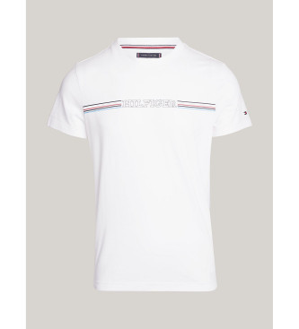Tommy Hilfiger Camiseta slim con logo blanco