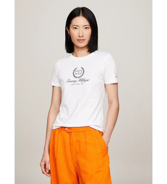 Tommy Hilfiger T-shirt slim avec logo blanc 