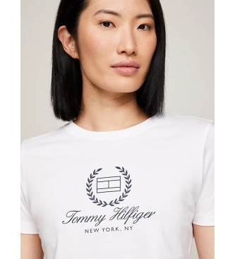 Tommy Hilfiger T-shirt slim avec logo blanc 
