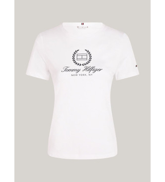 Tommy Hilfiger Camiseta Slim con Logo blanco 