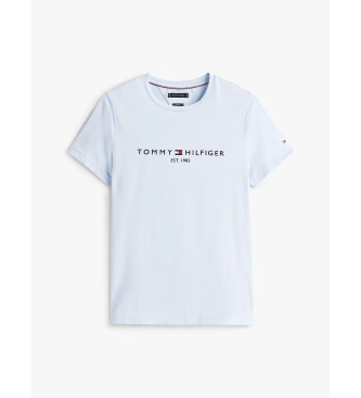 Tommy Hilfiger Slim fit T-shirt met geborduurd logo blauw