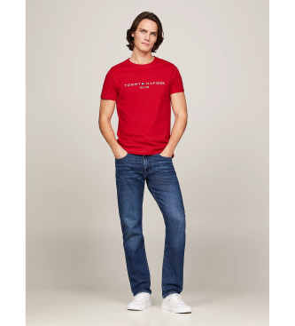 Tommy Hilfiger Slim fit T-shirt with red embroidered logo