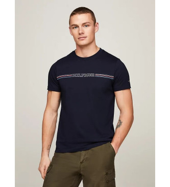 Tommy Hilfiger T-shirt de corte justo com logtipo azul-marinho